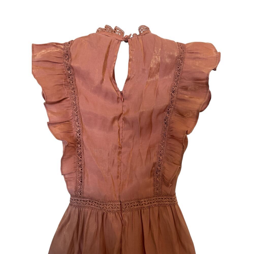 NWOT INA (i:na) Dark Peach Long Dress in Shiny Material Midi   M​ - Picture 9 of 12